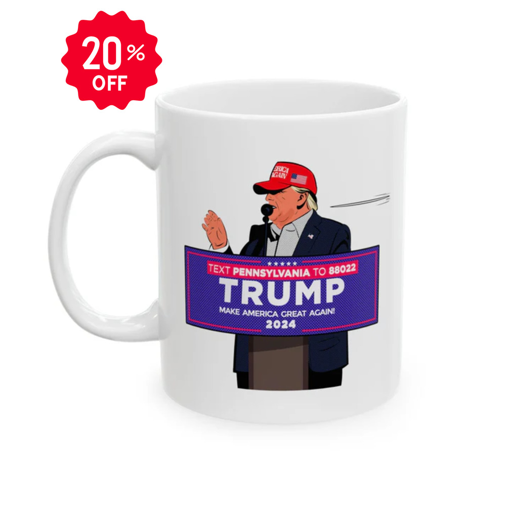 Trump Bullet Dodger [Pop Art] - Ceramic Mug (White, 11oz)
